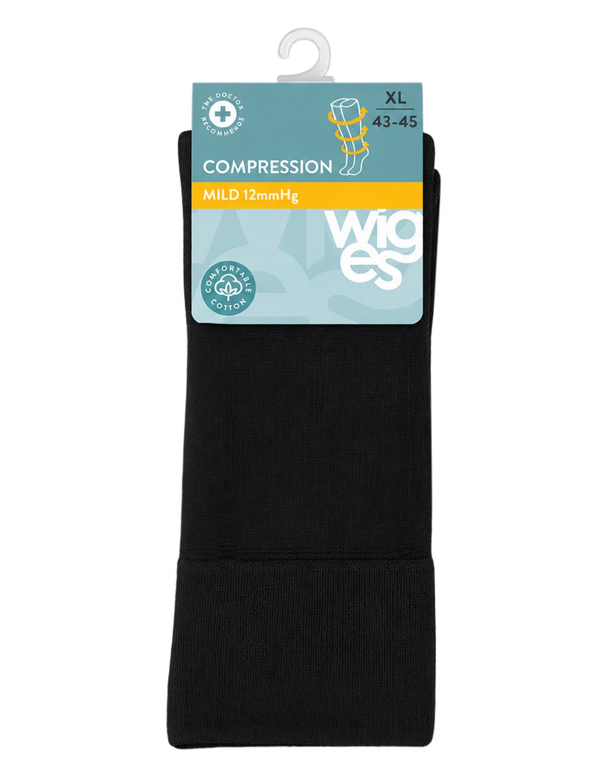 Wiges 5308 Kompressionsstrumpa Mild 12 mmHg Svart