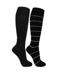 Wiges 5343 Stödstrumpor 2-pack 11–14 mmHg Svart/Randig