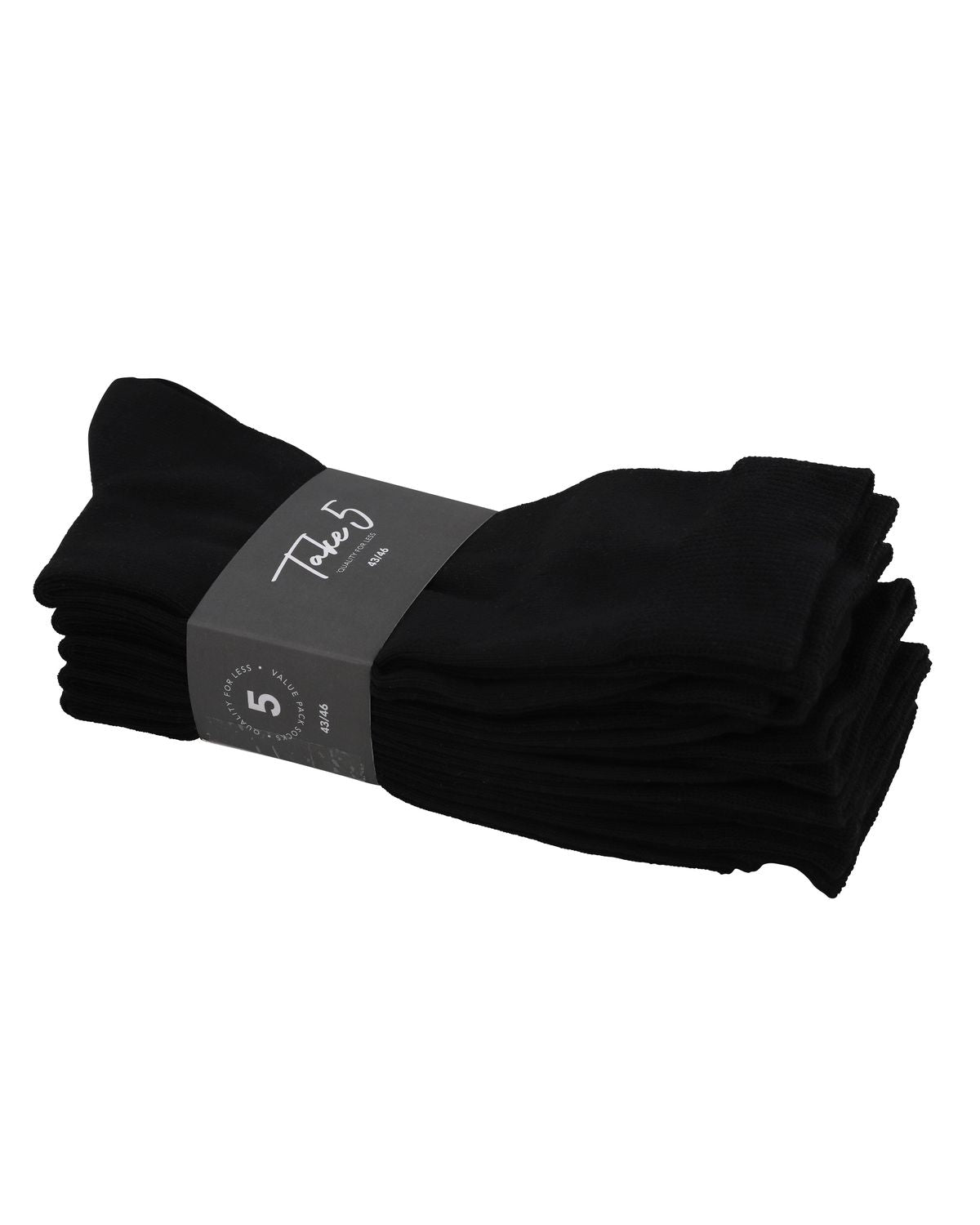 Wiges 5381 Slätstickad Strumpa 5-pack Svart