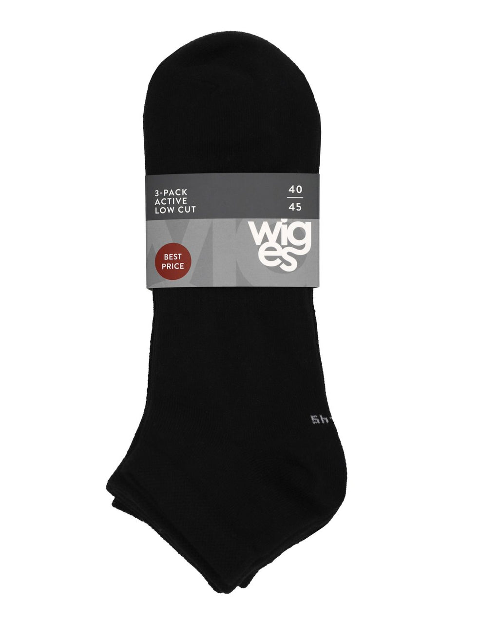 Wiges 5449 Kortskaftsock 3-pack Svart