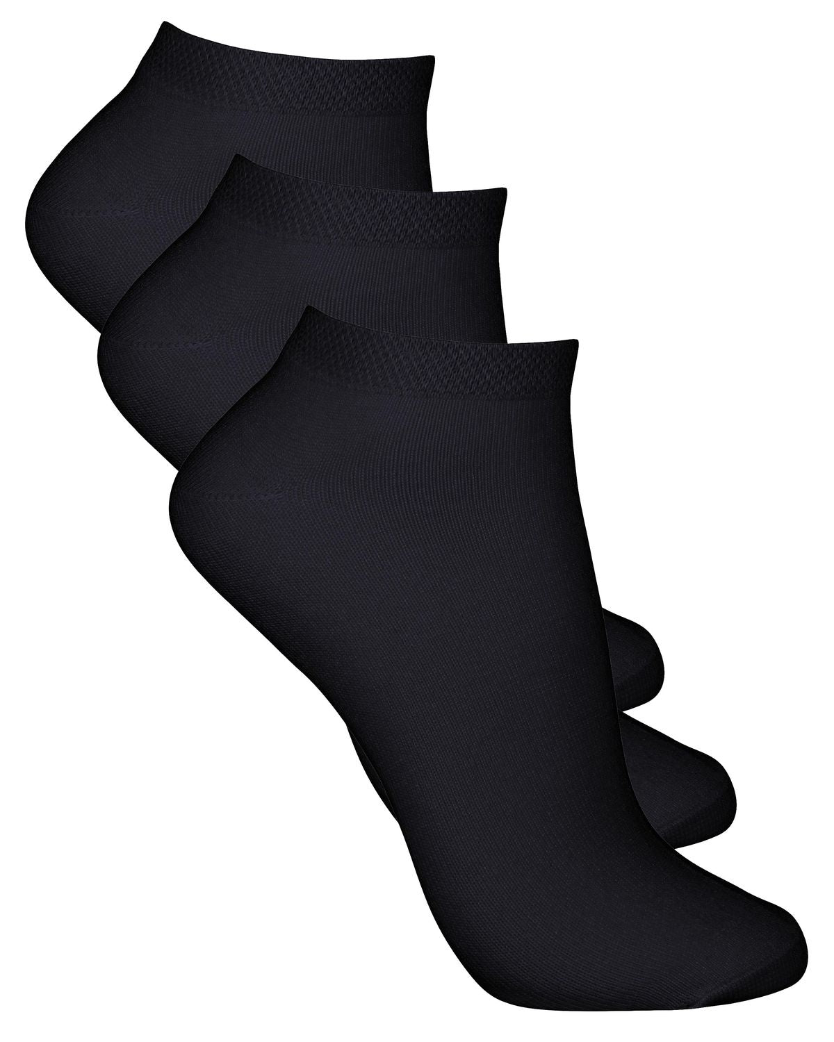 Wiges 5729 Bambustrumpa Kort Skaft 3-pack Svart