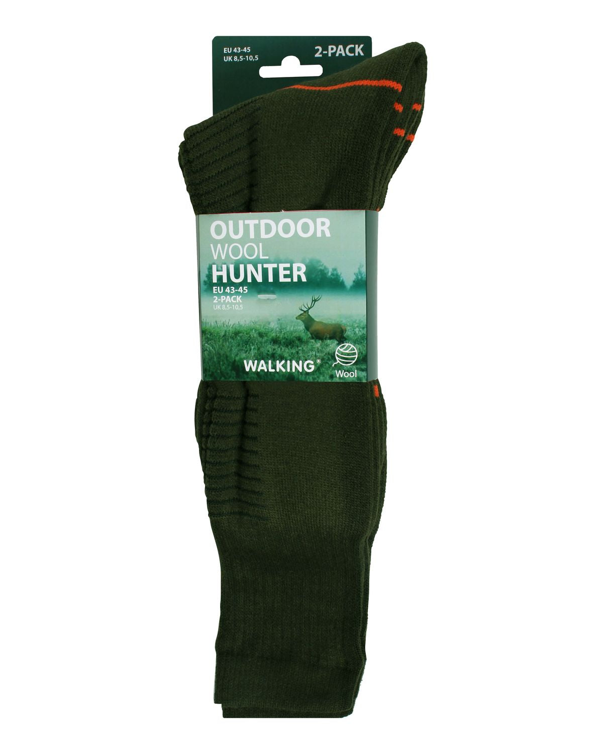 Wiges 55288 Jägarsock Hög Ull 2-pack Grön