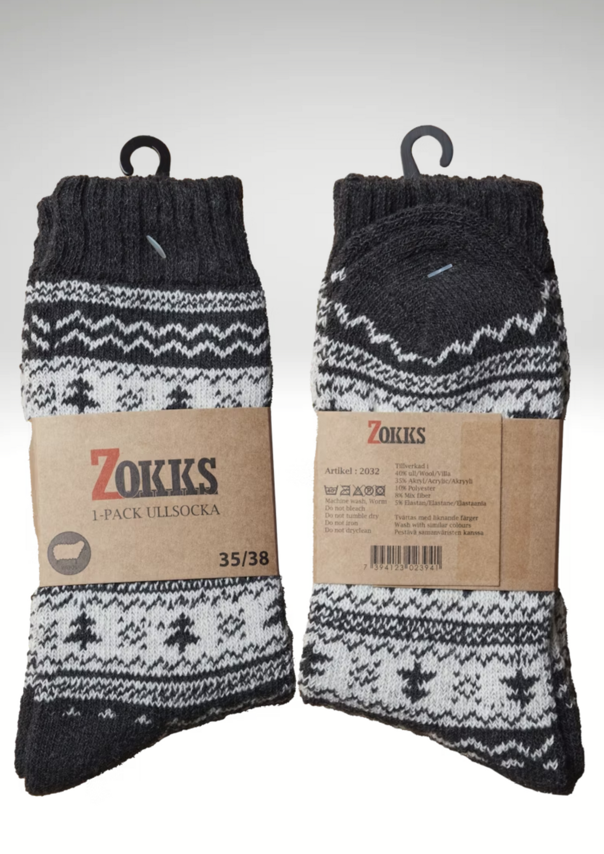 Zokks 2032 Polar Ull 1-pack Sortering