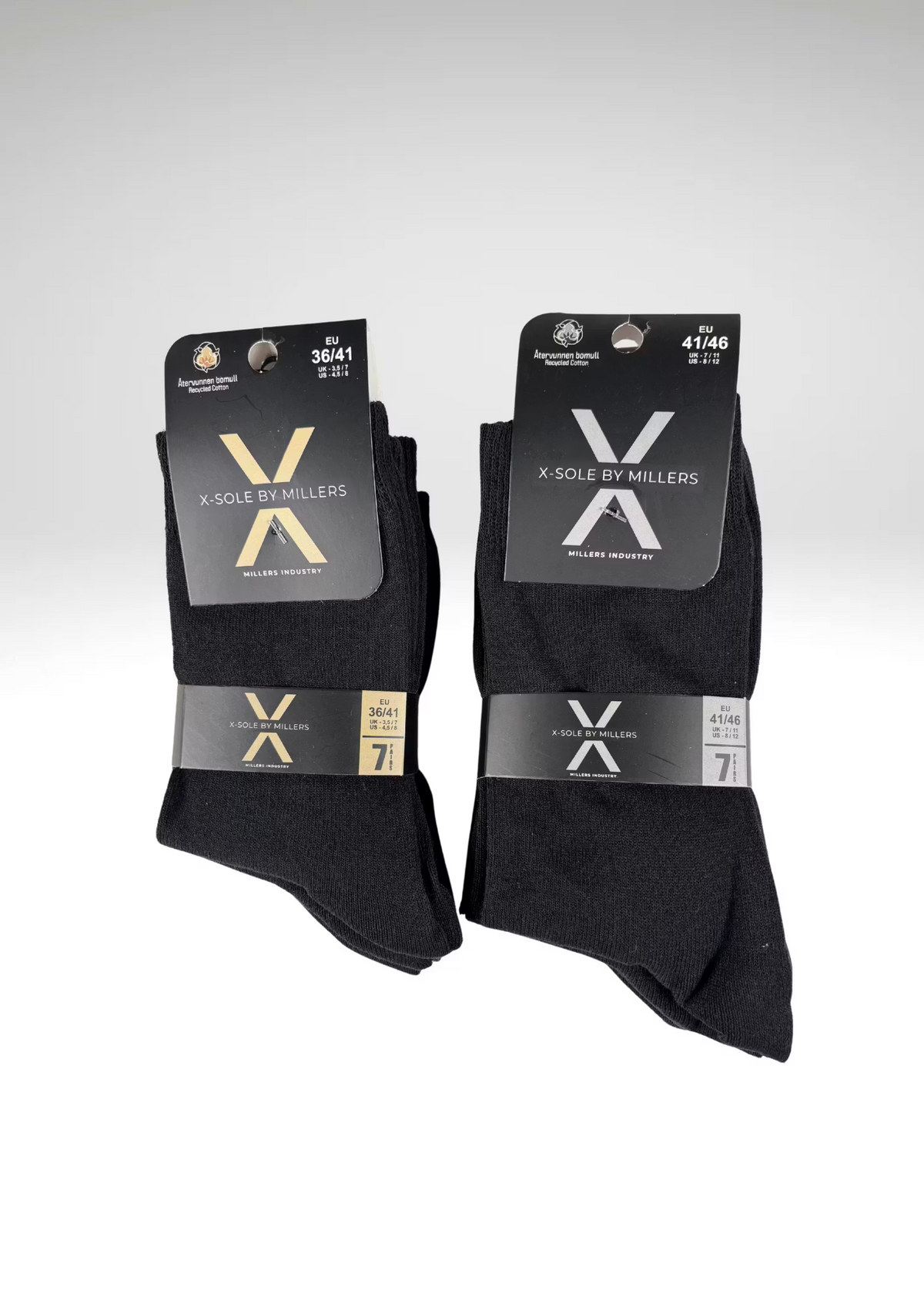 X-Sole 1002 Finsocka 7ack Svart - alternativ bild