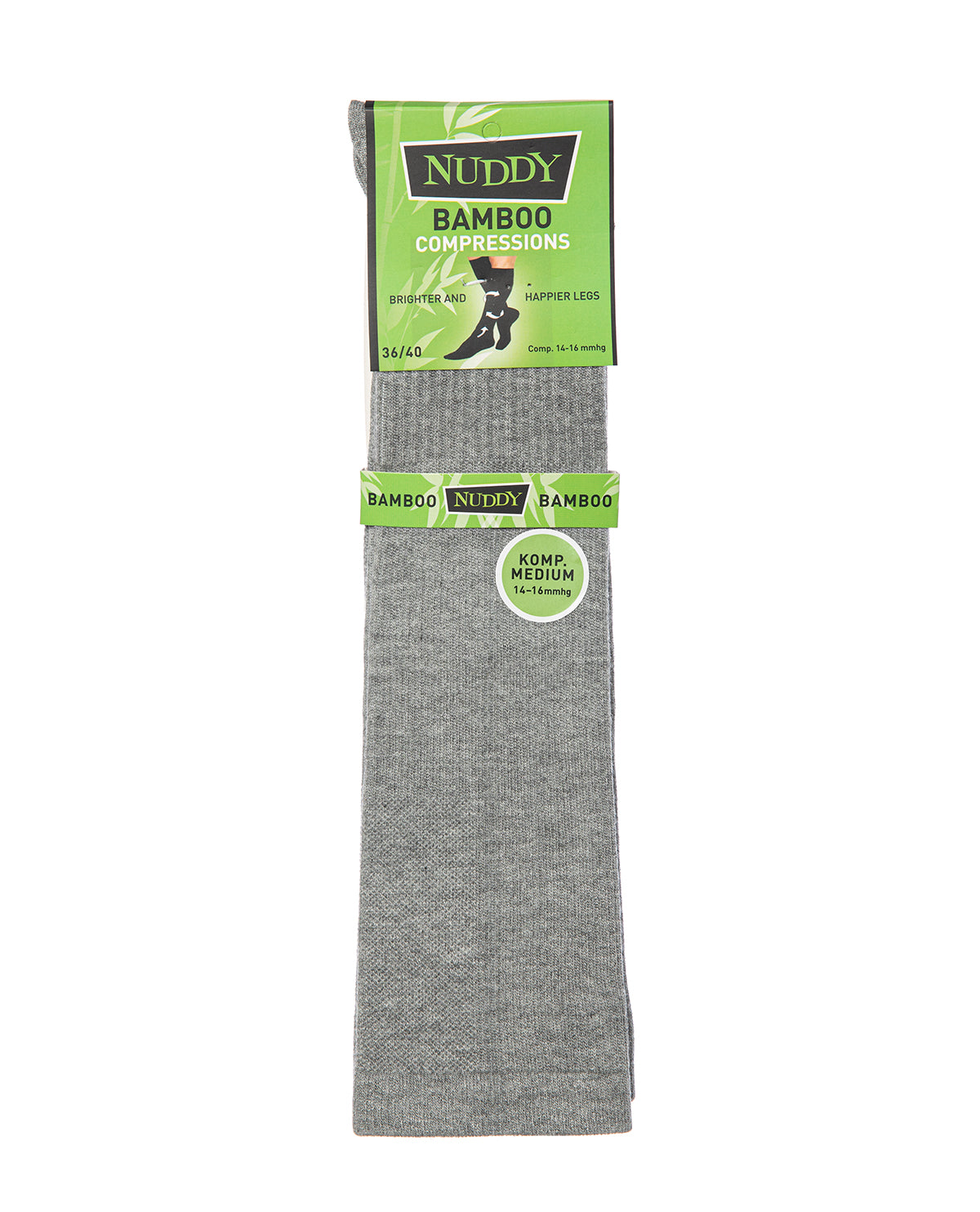 Nuddy Bambu Stödstrumpa 1-pack Ljusgrå