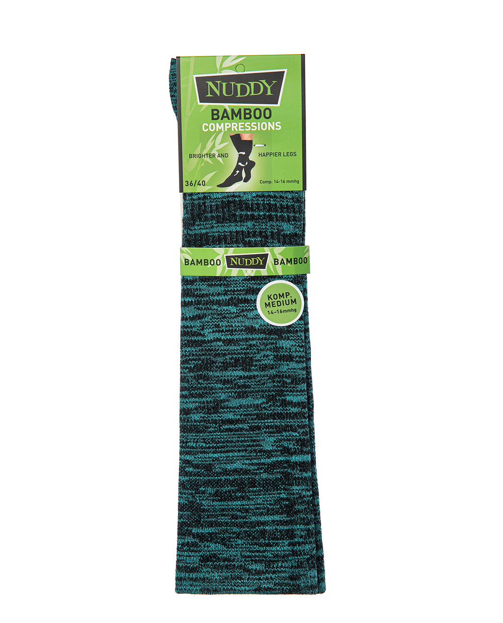 Nuddy Bambu Stödstrumpa 1-pack Blå melerad